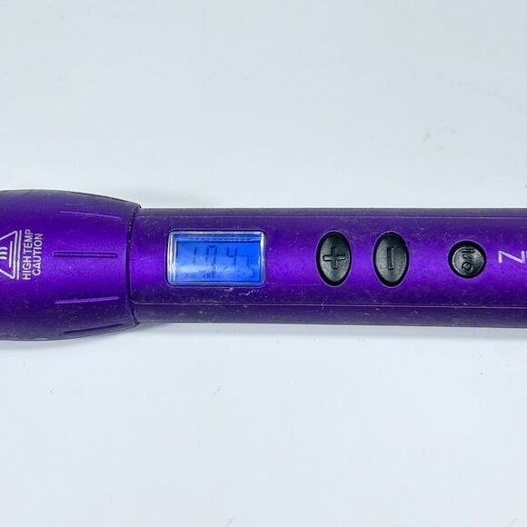 NuMe Magic Curling Wand in Purple, Clipless Titanium 32mm Digital Temp Control - Picture 5 of 6